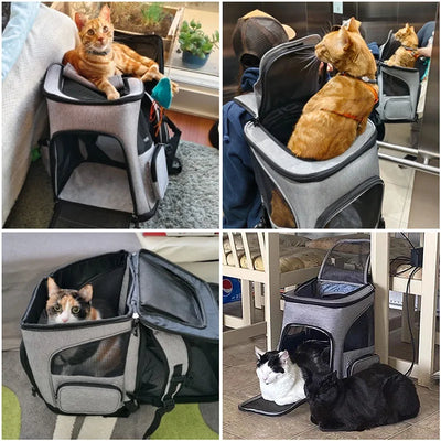 Breathable Pet Cat Carrier Backpack Foldable Pet