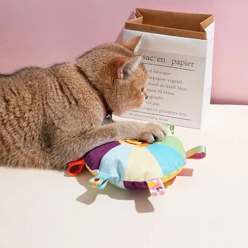 Funny Rainbow Plush Flying Saucer Dog Toys Outdoor