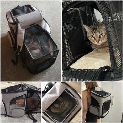 Breathable Pet Cat Carrier Backpack Foldable Pet